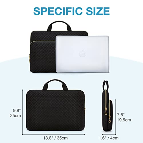 BAGSMART Laptop Sleeve 13.3-14 inch Case Protective Water-Resistant | Lightweight Laptop Bag for Women with Pocket and Handle, Compatible with MacBook, HP, Dell, Acer and Asus notebooks - color: Coffee brown, size: 13-13.3 Inch