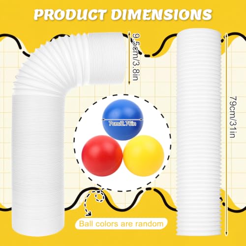 Ferret Tunnel Toy with 3 Balls, Collapsible Interactive Tube for Ferrets, Guinea Pigs, Hamsters & Small Pets, Lightweight Foldable Play Tunnel