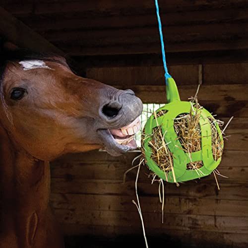 Horsemen's Pride Jolly Hay Ball Stall Toy for Horses, Green | Fill with hay and treats to reduce stall boredom, provides mental stimulation and slow feeding enrichment for horses