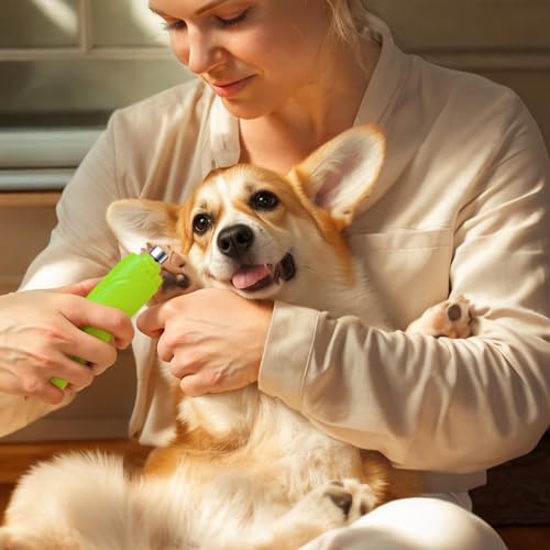 Dog Nail Grinder, Dog Nail Trimmers and Clippers Kit, Super Quiet, Rechargeable, for Small Large Dogs Cats Toenail Claw Grooming,3 Speeds - color: Mint Green