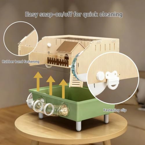 Acrylic Small Animal Cage & Habitat Starter Kit with Accessories | Hamster Cage for Dwarf Hamsters, Easy-Clean Transparent Pet Cage