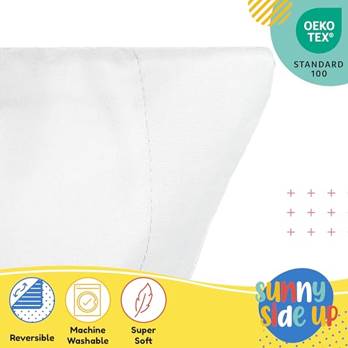 Sunny Side Up Flutter 2 Pack Reversible Pillowcases - Double Sided Pillow Covers, Kids Super Soft Buttergly & Floral Bedding - color: White - Flutter