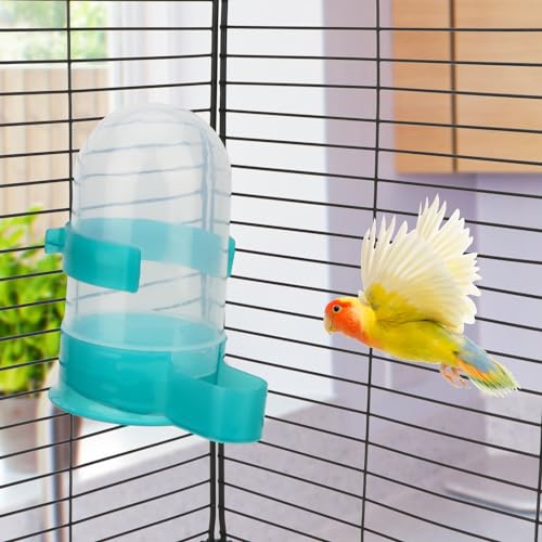 Hypeety Bird Automatic Water Bottle Parrot Drinking Water Feeder Bottle Waterer Feeder Bowl for Parakeet Hamster Mice Rat Gerbils