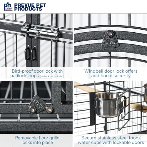 Prevue Hendryx Silverado Macaw Dometop Cage 3155S Silverado 46-Inch by 36-Inch by 78-1/4-Inch - color: black