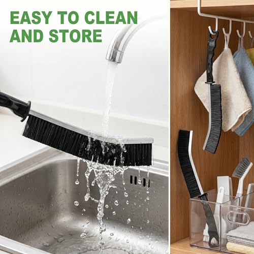 New Hard Bristle Crevice Cleaning Brushes Multifunctional Thin Gap Scrub Brush Small Deep Cleaning Tools Cleaner Supplies for Floors Bathroom Home Kitchen Windows Corner Sink Toilets Grout Tile 4 Pack