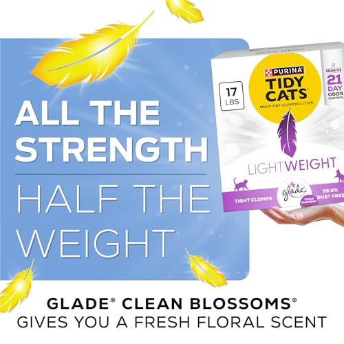 Purina Tidy Cats LightWeight With Glade Clean Blossoms Multi-Cat, Clumping, Low Dust, Scented Cat litter - 17 lb. Box - color: Other, size: 17 Pound (Pack of 1)