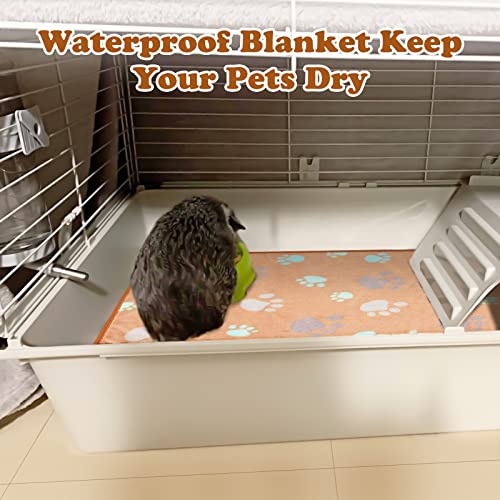 YUEPET 6Pcs Waterproof Guinea Pig Blankets Washable Small Animal Fleece Cage Liners Pet Soft Sleep Mat Pad Cover Warm Flannel Throw for Hamster Guinea Pig Rabbit Chinchilla Hedgehog Ferret