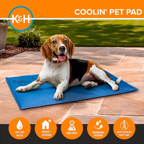 K&H Dog Cooling Mat, Coolin' Pet Pad - X-Large 38x27in Chill Blue | Portable Cooling Mat for Dogs, Travel or in Home, Perfect for Carriers, Crates, Outdoor Houses, Yards, Porches, & Pet Beds - size: XL (27 in x 38 in)