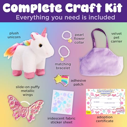 Creativity for Kids Glitzy Unicorn Kit | Adopt, Accessorize & Decorate Your Plush Pet | Toddler Purse & BFF Jewelry | Encourages Imaginative Play & Fine Motor Skills (Ages 4+) - style: Glitzy Unicorn