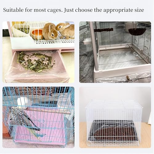 Disposable Small Animal Cage Liners, 50 Pcs Pet Litter Tray Liner | Quick Cleanup Leak-Proof PE Plastic Film Bags for Rabbit Guinea Pig Hamster Chinchilla Hedgehog Bird Cage & Litter Pan - size: 59 in