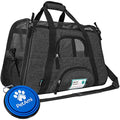 PetAmi Airline Approved Pet Carrier Cats Small Dogs, Large Heather Charcoal | Soft Sided TSA Travel Bag, Sherpa Bed, Breathable Mesh Ventilation, Collapsible Bowl, Fits Under Seat, Up to 18 lbs - color: Charcoal, size: Large - 19.5"L x 10.2"W x 12"H