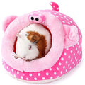 JanYoo Animal Bed Guinea Pig Accessories Cage Habitat Toy Hideout House Washable(L,Pig) - color: 2-Pig, size: L