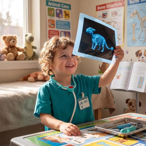15 Pcs Dinosaur Xrays & Creatures Cards - Light Table Toys | Mythical Creatures Science Kit for Role Play - style: Dinosaur Series