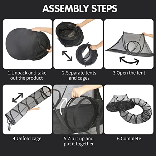 Outdoor Cat Enclosures, Portable Cat Tent for Outside Enclosure for Indoor Cats, Catio Outdoor Cat Enclosure for Kitty and Small Animals, Cat Playpen with Tunnel, Storage Bag