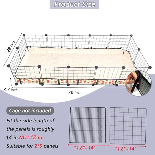 Guinea Pig Cage Liner，Washable Waterproof Oxford Cloth Cage Liners for Small Animals,Hamster Chinchilla Hedgehog Rabbit and Other Small Animals Not Include Cage(28x70 inches) - size: C&C 2x5(28x70 inches)