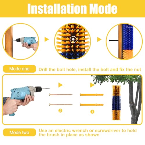 2pcs Livestock Scratch Brush, Horse Scratching Post for Grooming | Goat Brush Help Stay Comfortable on the Back of Livestock Cattle Scratch for Goat, Cow, Sheep, Pig and Other Animals
