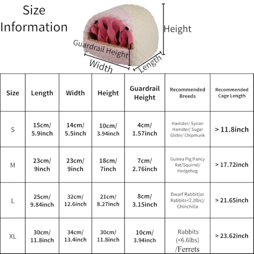 Small Pet Hideout No Bottom Guinea Pig Rabbit Cave Toilet Cover (Pink,Medium) - color: Pink, size: Medium