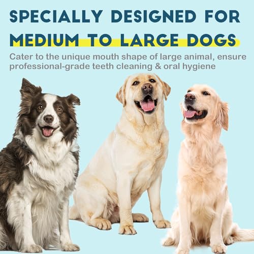 Dog Toothbrush Kit 4 Pack, Ultra Soft Pet Tooth Brush for Medium to Large Dogs & Cats, Easy Dental Cleaning - style: Medium to large dogs(4pcs,white-pink)