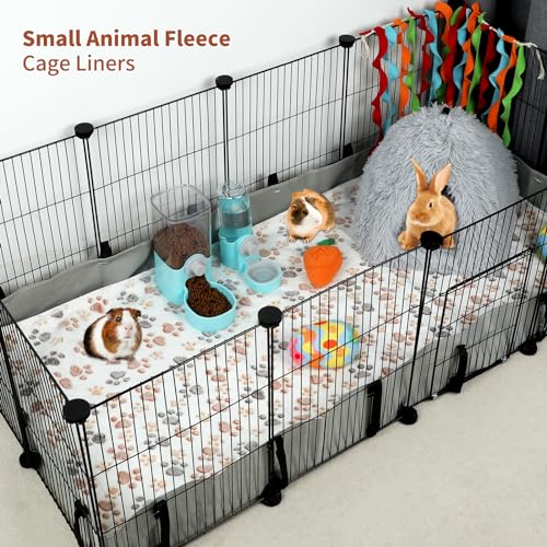 YUEPET Waterproof Guinea Pig Blankets 6 Pack, Fleece Cage Liners, L | Guinea Pig Fleece Cage Liners, Waterproof Backing, Machine Washable, Soft Fleece Surface, 48 x 24 in - color: Purple+blue+beige+white+pink+coffee, size: L-48"×24"