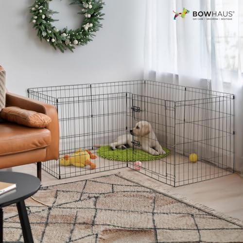 Foldable Outdoor/Indoor Pet Playpen with Gate, Available in 30 Inch Height Metal Portable Kennel, Heavy-Duty Exercise Fence Cage 8 Panels for Medium Dog, Animals - style: 30 Inch