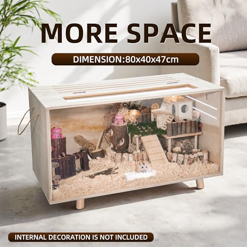 Pine Small Animals Houses&Habitats Chewproof, 32" Pine Guinea Pig Cage Hamster Cage for Small Animals (32" Medium, Short-Legged Stick) - size: 32.0"L x 15.8"W x 15.8"H