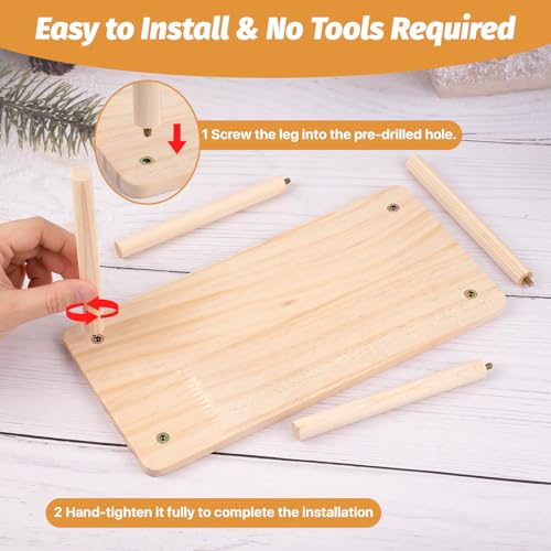 3 Pcs Hamster Platforms, Natural Pine Hamster Play Table, Rectangular & Triangle Hamsters Wooden Playground with Platforms for Hamsters, Gerbils, Mice, Squirrel, Small Pets Cage Accessories