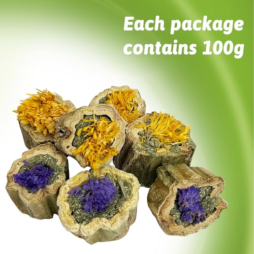 BNOSDM Hamster Chew Treats Chinchilla Natural Petal Snacks Rabbit Papaya Toys for Teeth for Guinea Pigs Syrian Dwarf Hamsters Gerbils Mice, (10.58oz/300g),3×1PCS - color: Natural Petal - 3 Pack
