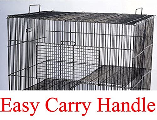30" Large 3-Levels Easy Setup Foldable Bite-Proof Tight Bar Spacing Ferret Chinchilla Sugar Glider Rats Mice Mouse Rodent Hamster Gerbil Hedgehog Small Animal Critter Metal Travel Carrier Cage