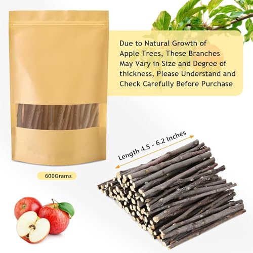 1000g Organic Apple Sticks Small Animals Molar Wood Treats Toys for Chinchillas Guinea Pig Rabbits Hamster Gerbil Parrot Bunny Chew Stick Toys, 35.3 OZ - size: 2.21 Pound (Pack of 1)