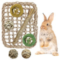 Hamiledyi Rabbit Seagrass Activity Mat Bunny Toy Hanging Rabbit Chew Toys for Teeth Enrichment Toys Seagrass Protector Mat Small Animal Toys for Chinchilla Guinea Pig Hamster Rat Rodent - style: A