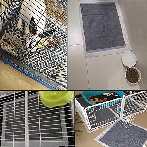 kathson Rabbit Pee Pads Disposable Cage Liners 100PCS All Absorb Black Carbon Odor Control Bunny Training Accessories with Quick-Dry Surface for Puppy Guinea Pig Kitten Hedgehog Small Animals - size: 17.7" x 12.9" / 100PCS