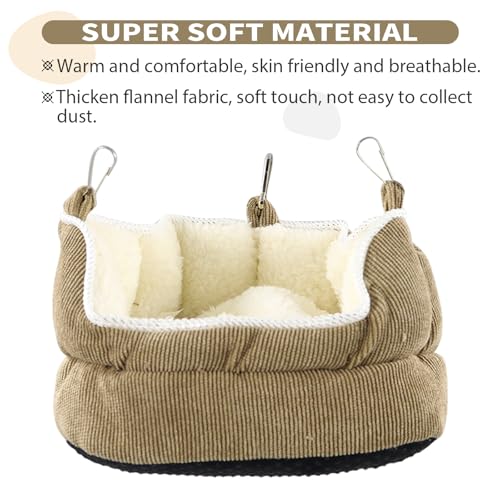 QBLEEV Bird Nest House, Parrot Winter Warm Bed for Cage Hanging Hammock | Soft plush snuggle hut tent, parrot cage accessories hideaway sleeping bed for budgie parakeet cockatiel conure lovebird - color: Yellow