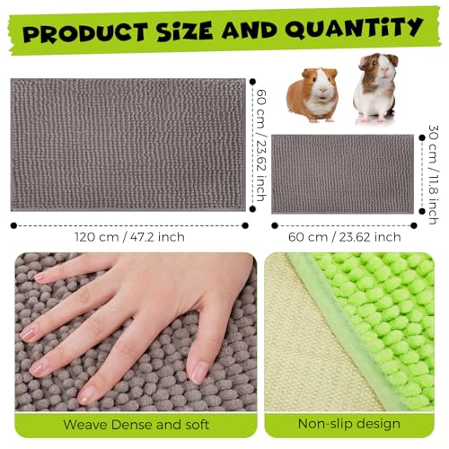 Barydat 8 Pcs Guinea Pig Cage Liner for Guinea Pig Cage Bedding Reusable Rabbit Mat Pad Washable Training Pad Animal Sleeping Bedding Mat - color: Gray, Green, Pink, Blue, size: 47x24'',24x12''