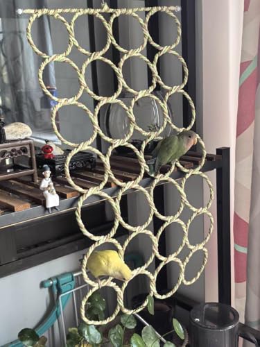 1 Pack Small Pet Rope Toys,Bird Rope Perch Climbing Net Ladder Hanging Hammock for Parrot (Parakeet/Cockatiel/Cockatoo/Macaw/Conure), Rat, Hamster, Mouse, Ferret (1Pcs) - size: 1Pcs