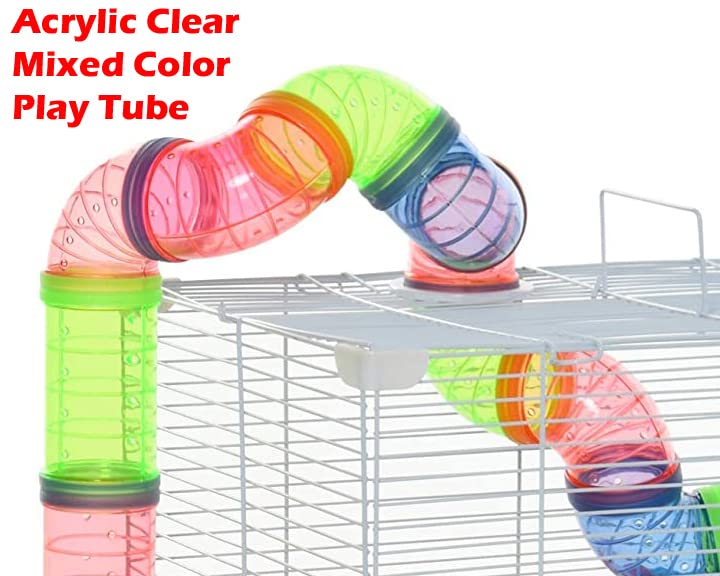 2 Levels Habitat Hamster Home Rodent Gerbil Mouse Mice Rat Wire Cage with Complete Set of Accessories (18" L x 12" W x 15" H, Blue) - color: Blue, size: 18"L x 12"W x 15"H | 2-Floors