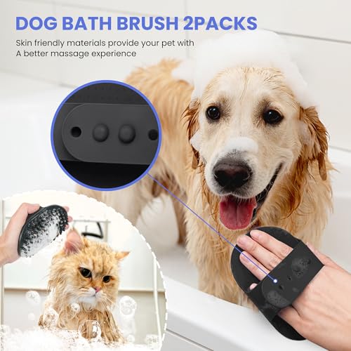 Self Cleaning Shedding Brush - 5-in-1 Professional Pet Grooming Kit Skin Friendly Grooming Tool for Dogs, Cats, and Puppies, Deshedding and Hair Removal for Long and Short Haired Pets, Black - color: Black
