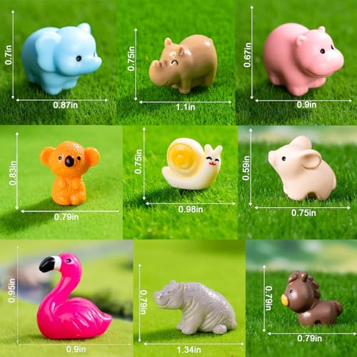 45pcs Mini Resin Animal Styles Tiny Resin Animals Décor | Mini Resin Tiny Animal for Micro Favors Garden Landscape Accessories Crafts Decor