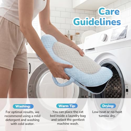 Summer Cat Cooling Mat Cooling Cat Bed for Cats or Small Dogs | Soft Comfortable Washable Non-Slip Bottom - color: Light Blue and Light Gray