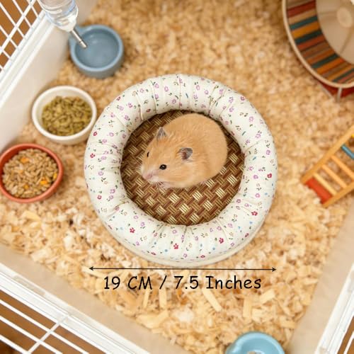 OULIGET Hamster Bed Cooling Mat,Cute Small Animal Bed Soft Sleeping Pad,Breathable Small Pet Self Hot Day Bed Blanket for Rabbit Bunny Hedgehog Hamster Stay Cool