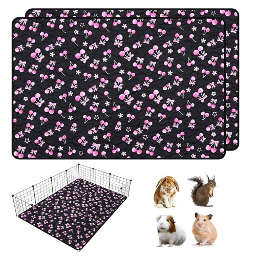 2 Pack Waterproof Guinea Pig Cage Liner, 36" x 48" Washable Reusable Guinea Pig Liner, Super Absorbent Leak-Proof Pet Pee Pad Mats for Guinea Pigs Rabbit Chinchilla Bunny Hamster - size: 36*48 inch 2pack