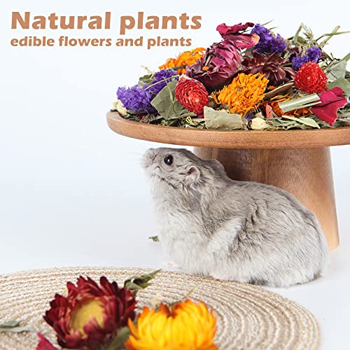 Natural Ear of Grain Flower&Herb Bedding Mate Habitat Decor, Adding Fun Hamster Accessories for Hamsters Gerbils Lemming - color: Flower path