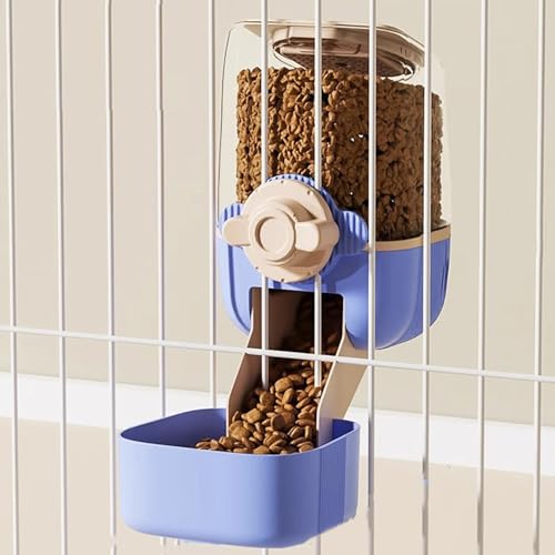 Pet Hanging Automatic Feeders Drinking Bowls，Gravity Rabbit Feeder and Water Set，Cage Cat Food Bowl Feeding Station for Puppy Kitten Chinchilla Hedgehog Guinea Pig Ferret (Pink Blue-Food) - color: Pink Blue-Food