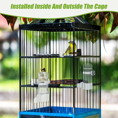 2 Pack Automatic Bird Cage Water Dispenser, 4.73 oz Parakeet Water Feeder | Water Dispenser for Birds, 4.73 oz Tank, Gravity Flow Helps Reduce Mess, Rotating Cage Clip, Budgies Cockatiels Lovebirds - color: White, size: 2PCS Water Dispenser