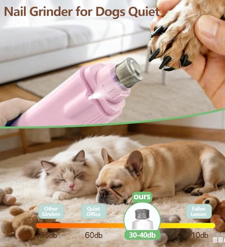 2-in-1 Dog Nail Grinder & Clippers with Dual LED Lights, Electric Pet Nail Trimmer with Safety Guard, USB-C Rechargeable Grooming Tool for Cats and Dogs of All Sizes Pink - color: pink