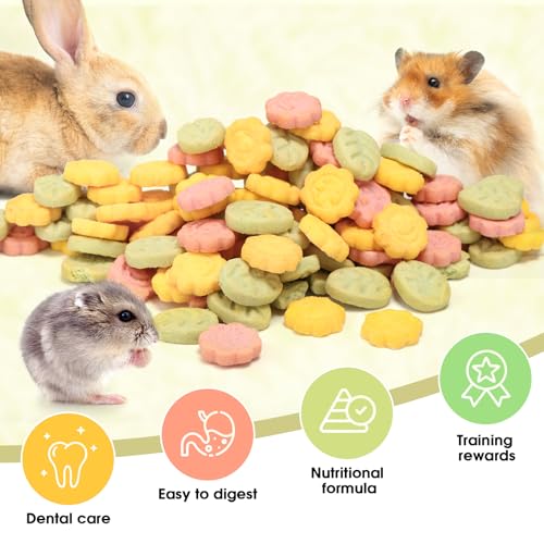 Abizoo 3 Vegetable Chews Treats: Grain Free Natural Snacks with Beet, Carrot, Spinach for Hamsters, Rabbits, Guinea Pigs & Gerbils Crunchy for Digestive Support & Dental Health 1.76oz/50g
