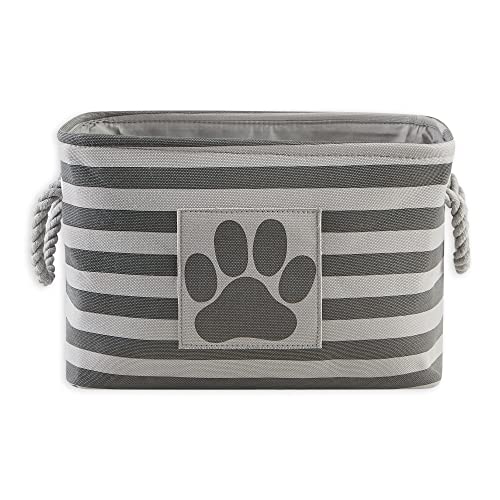 Bone Dry Pet Storage Collection Striped Paw Patch Bin, Small Rectangle, Gray - color: Gray, size: Small Rectangle