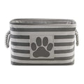 Bone Dry Pet Storage Collection Striped Paw Patch Bin, Small Rectangle, Gray - color: Gray, size: Small Rectangle