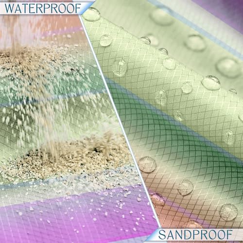 BYDOLL Beach Blanket Waterproof Sandproof,78''X81''/78''X110'' Large Sand Free Oversized Lightweight Sand Resistant Blanket, Picnic Mat for Beach Travel Camping Hiking Essentials - color: Rainbow, size: 78''X81"
