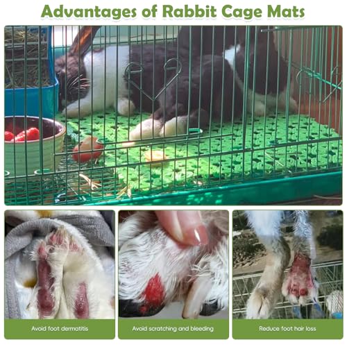 kathson 16PCS Rabbit Mat Plastic Cage Mat Floor Mats Bunny Hole Leak Water Pads for Pet Cats Dogs Hamster Rat Chinchilla Guinea Pig and Other Small Animals - size: 16 PCS