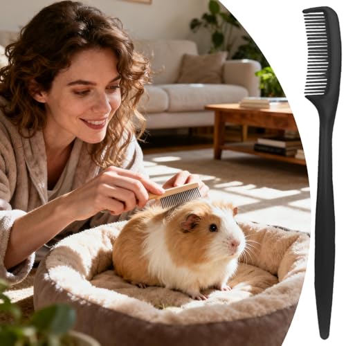 Bunny Brush | 10 Pieces Small Animal Hair Grooming Tool | Hamster Cleaning Supplies | for Tiny Pet Ferret Indoor Home Coat Sensitive Skin Daily Care - color: Black